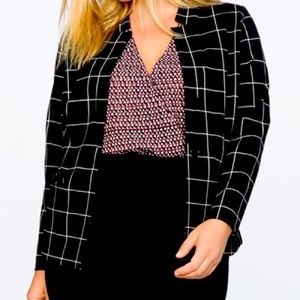 Eloquii NWT Size 18 Windowpane Patterned Blazer